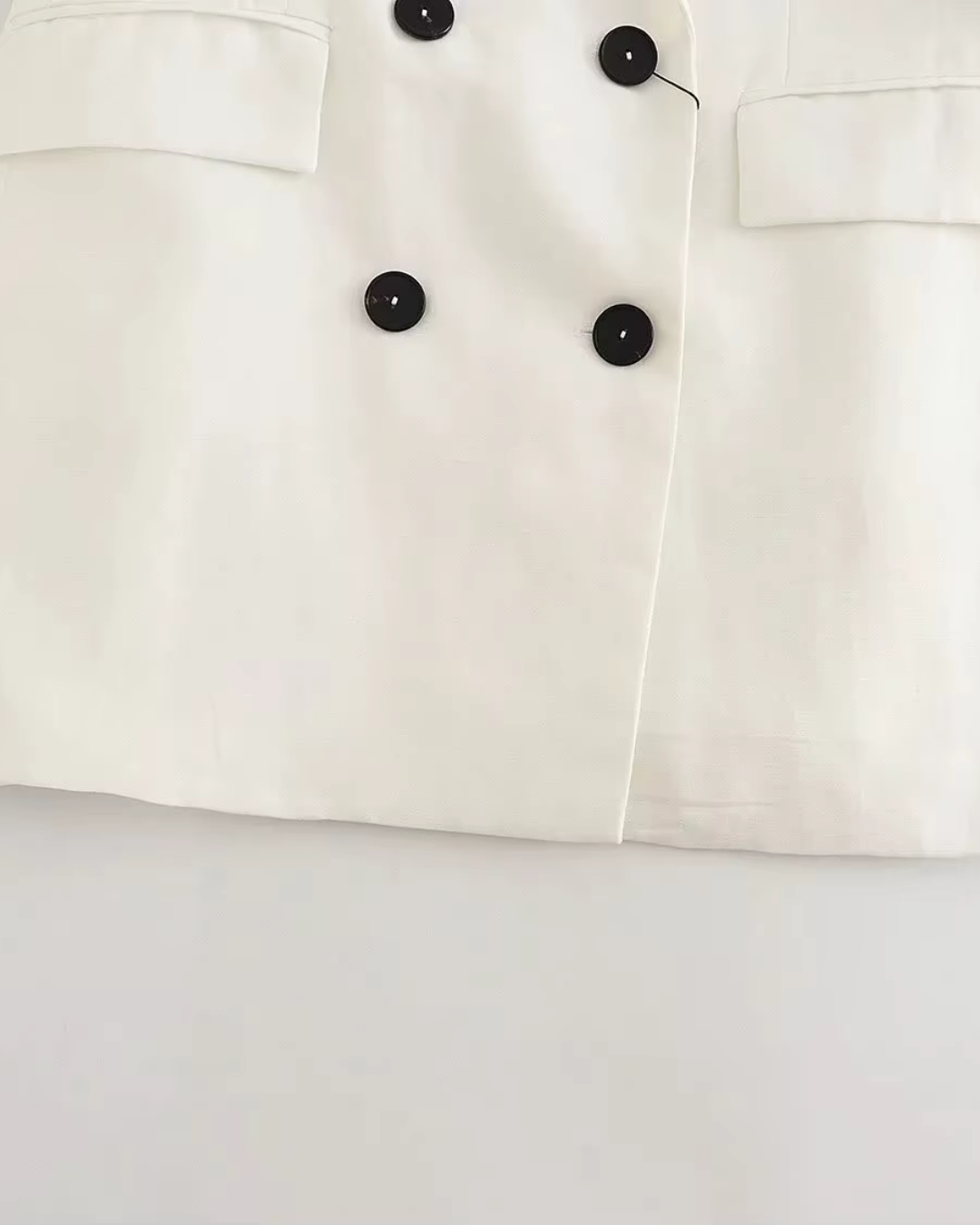 Vintage Luxe Witte Blazer, Gilet en Broek set voor Dames