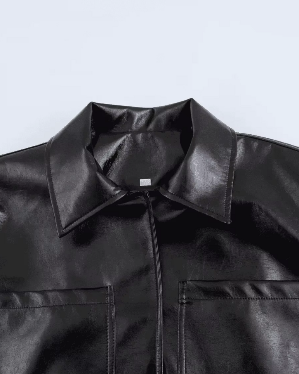 Stijlvolle Zwarte Diervriendelijke Leren Jas voor Dames