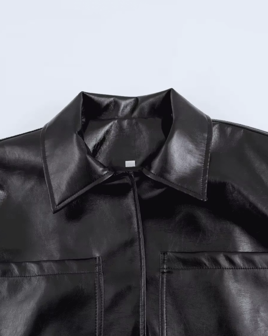 Stijlvolle Zwarte Diervriendelijke Leren Jas voor Dames