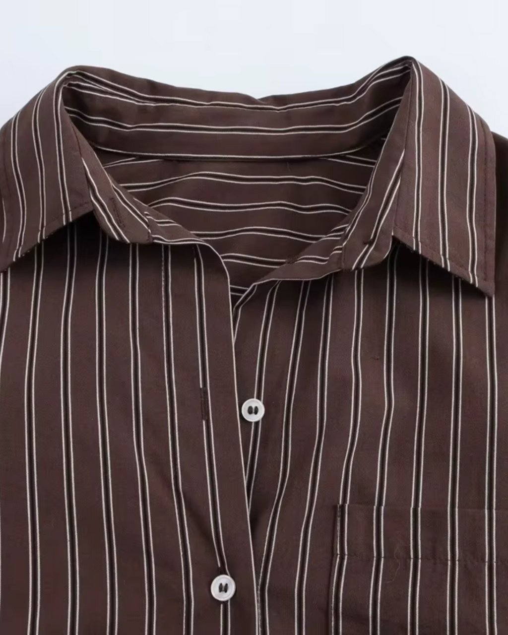 Bruin Gestreept Overhemd met Vleermuismouwen voor Dames