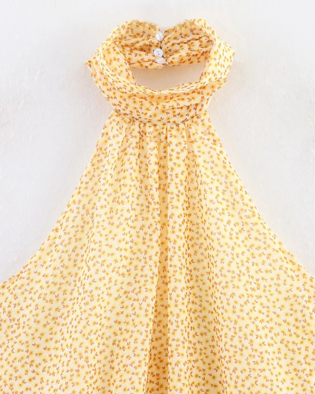 Zomerse Off-Shoulder Mini Jurk – Ruches & Halterdetail voor Dames