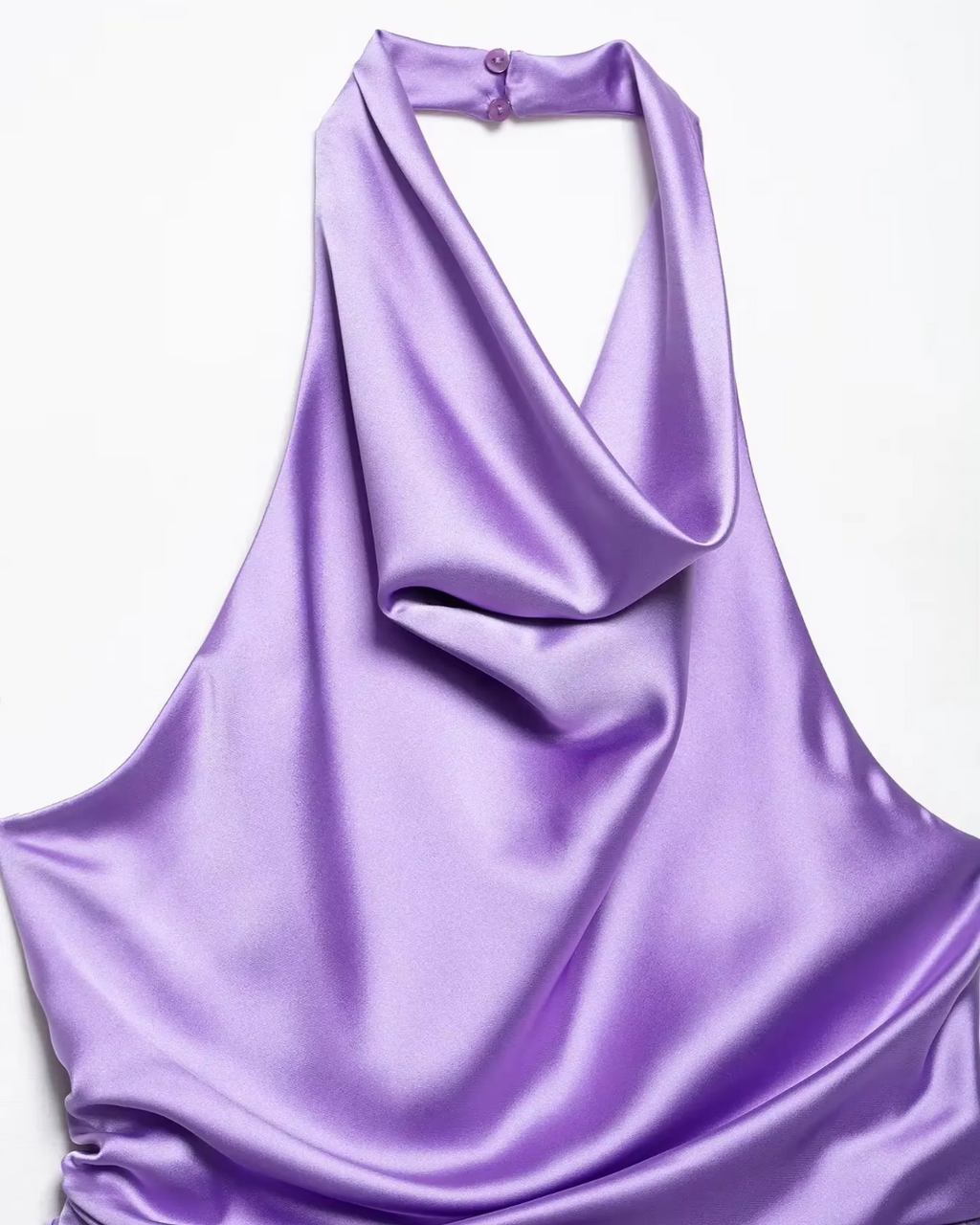 Elegante Paarse Satijnen Halter Jumpsuit voor Dames
