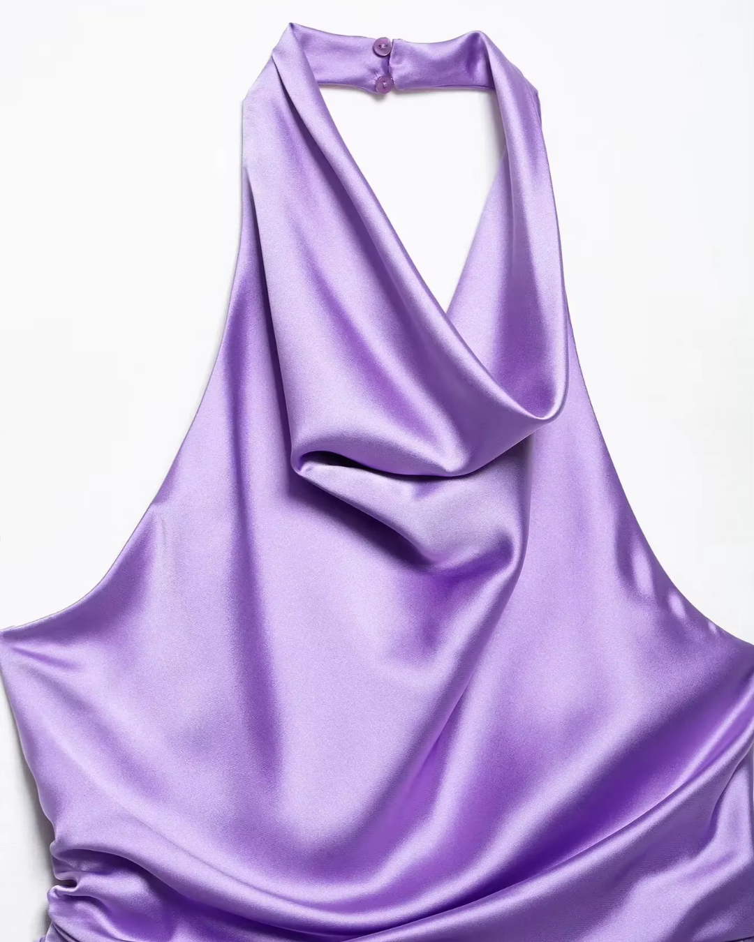 Elegante Paarse Satijnen Halter Jumpsuit voor Dames