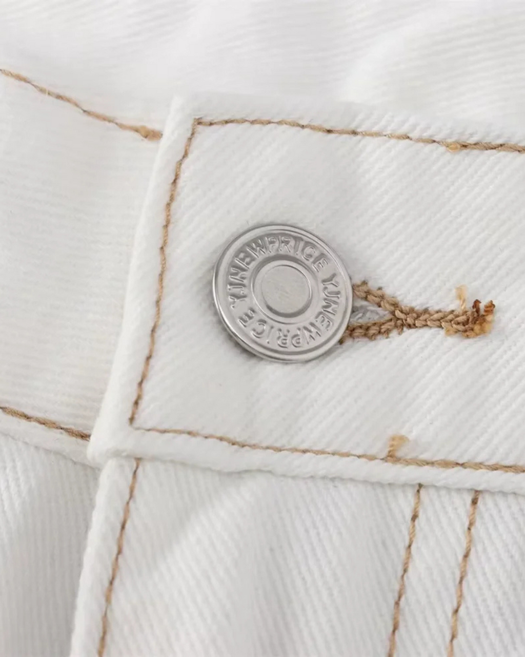 Witte Spijkerbroek met Rechte Pasvorm