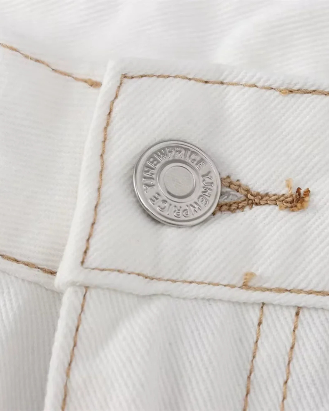 Witte Spijkerbroek met Rechte Pasvorm