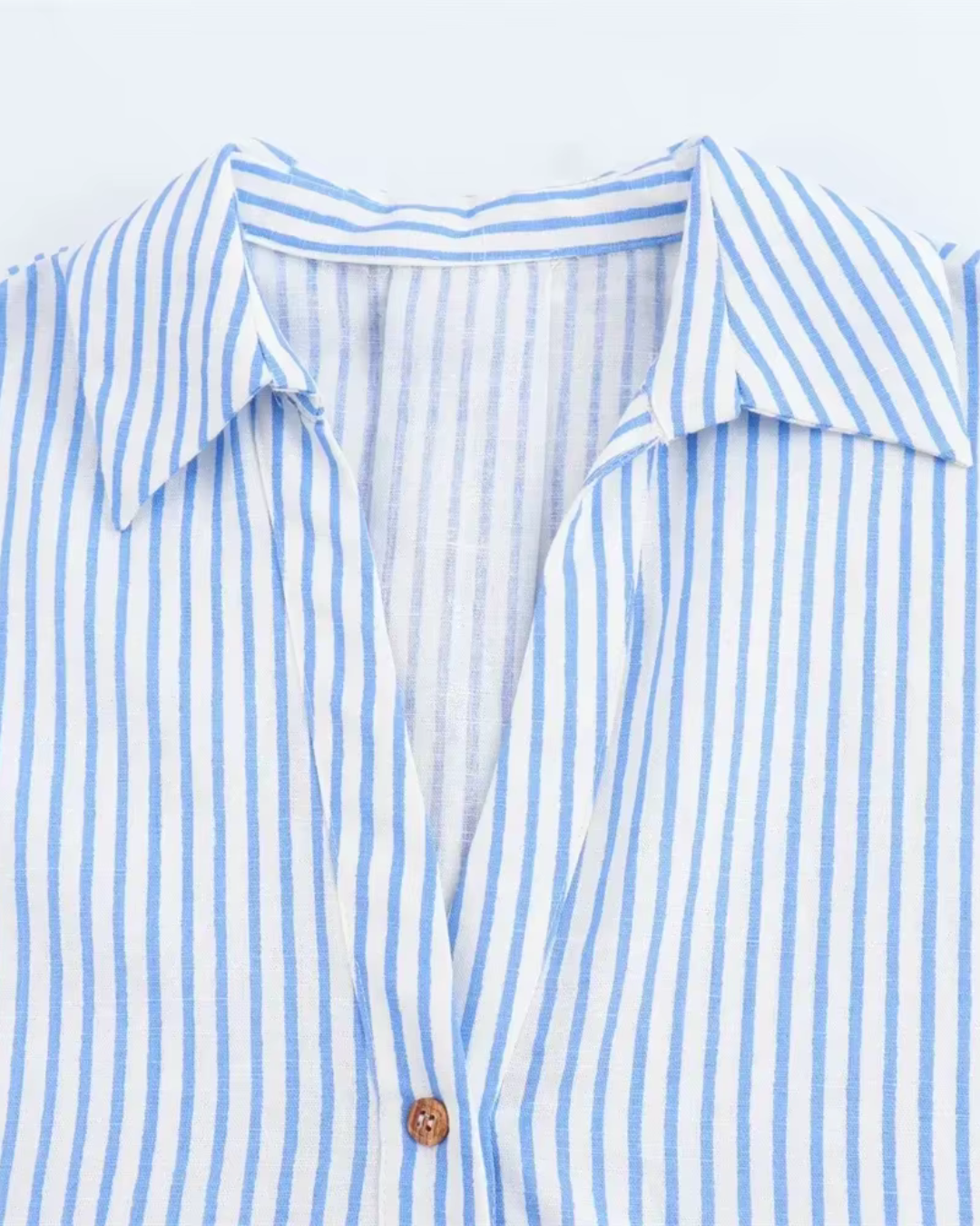 Blauw-Wit Gestreept Overhemd voor Dames