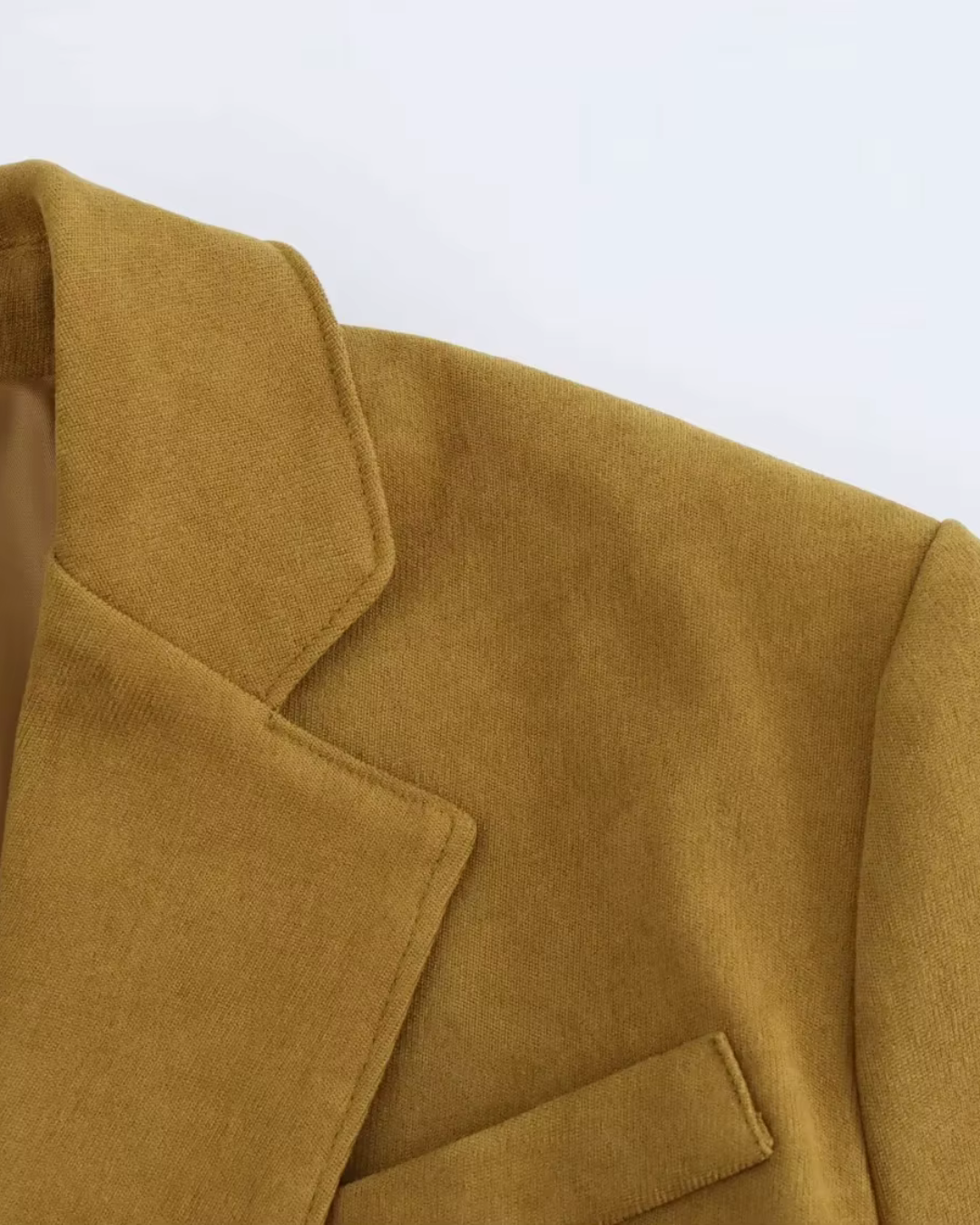 Vintage Chic Bruine Blazer en Broek Set voor Dames