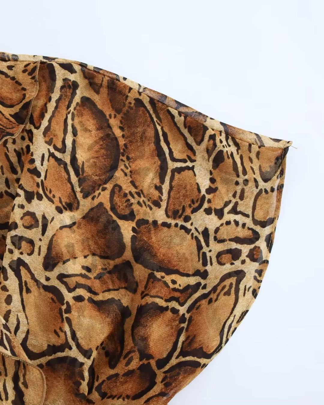 Schuine V-Hals Dierenpatroon Midi Jurk voor Dames