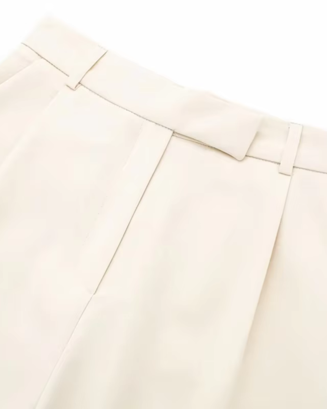 Elegante chique beige pantalon met wijde pijpen voor Dames