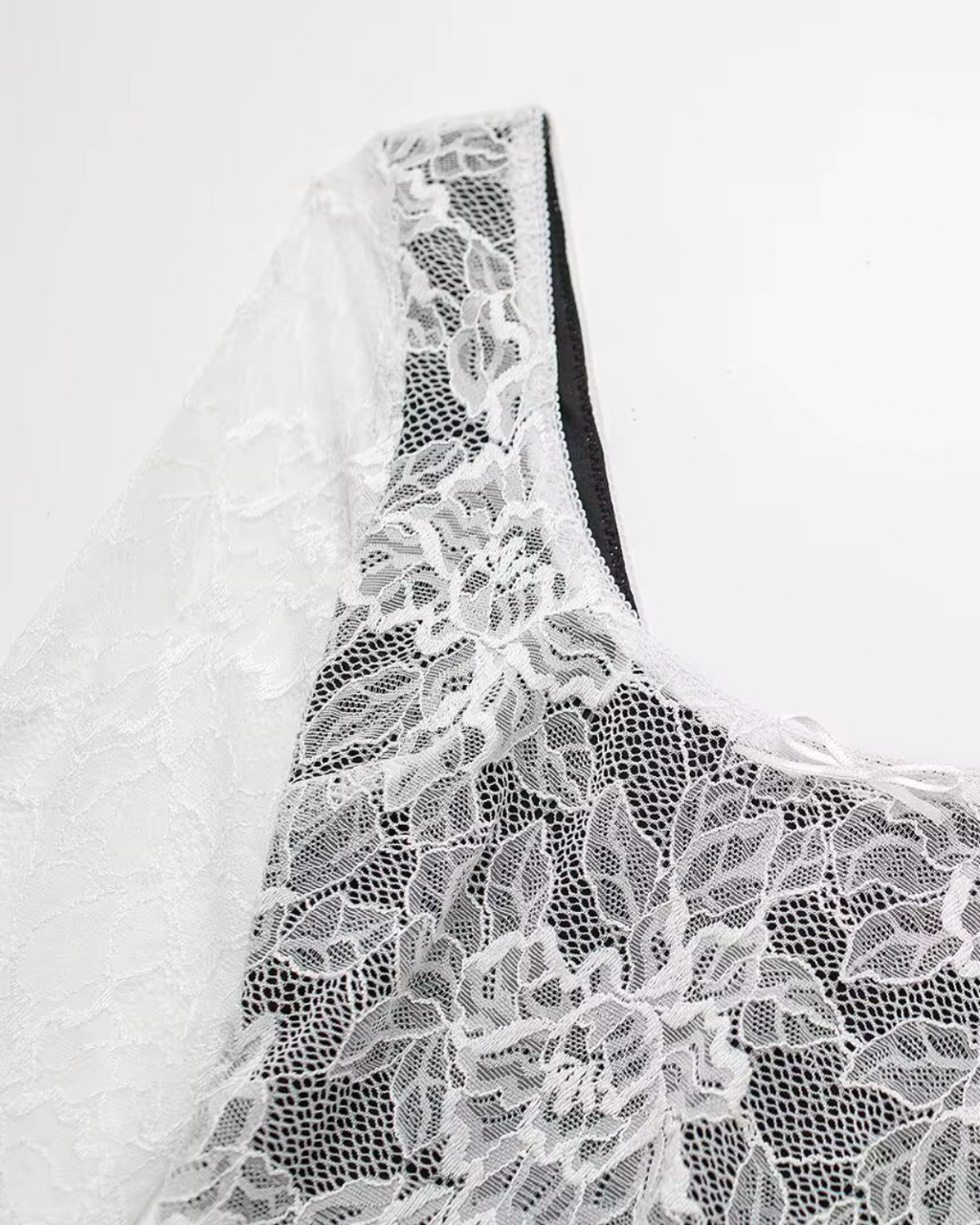 Kanten Mini-jurk met Vierkante Hals en Strikje voor Dames