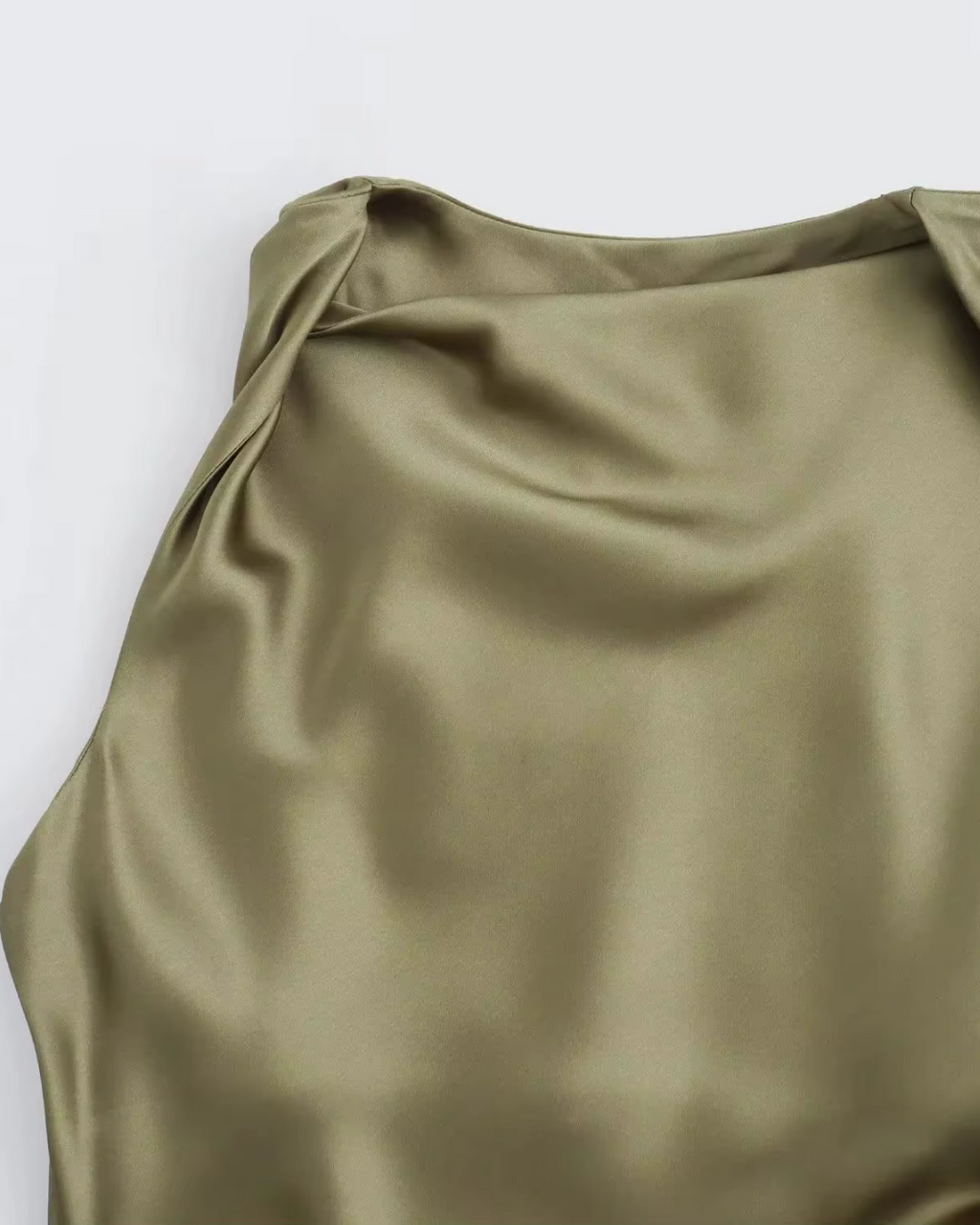 Satijnen Slip Midi-Jurk met Open Rug voor Dames