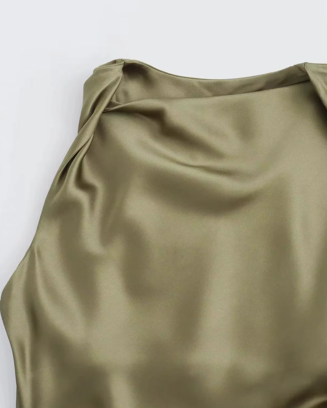 Satijnen Slip Midi-Jurk met Open Rug voor Dames