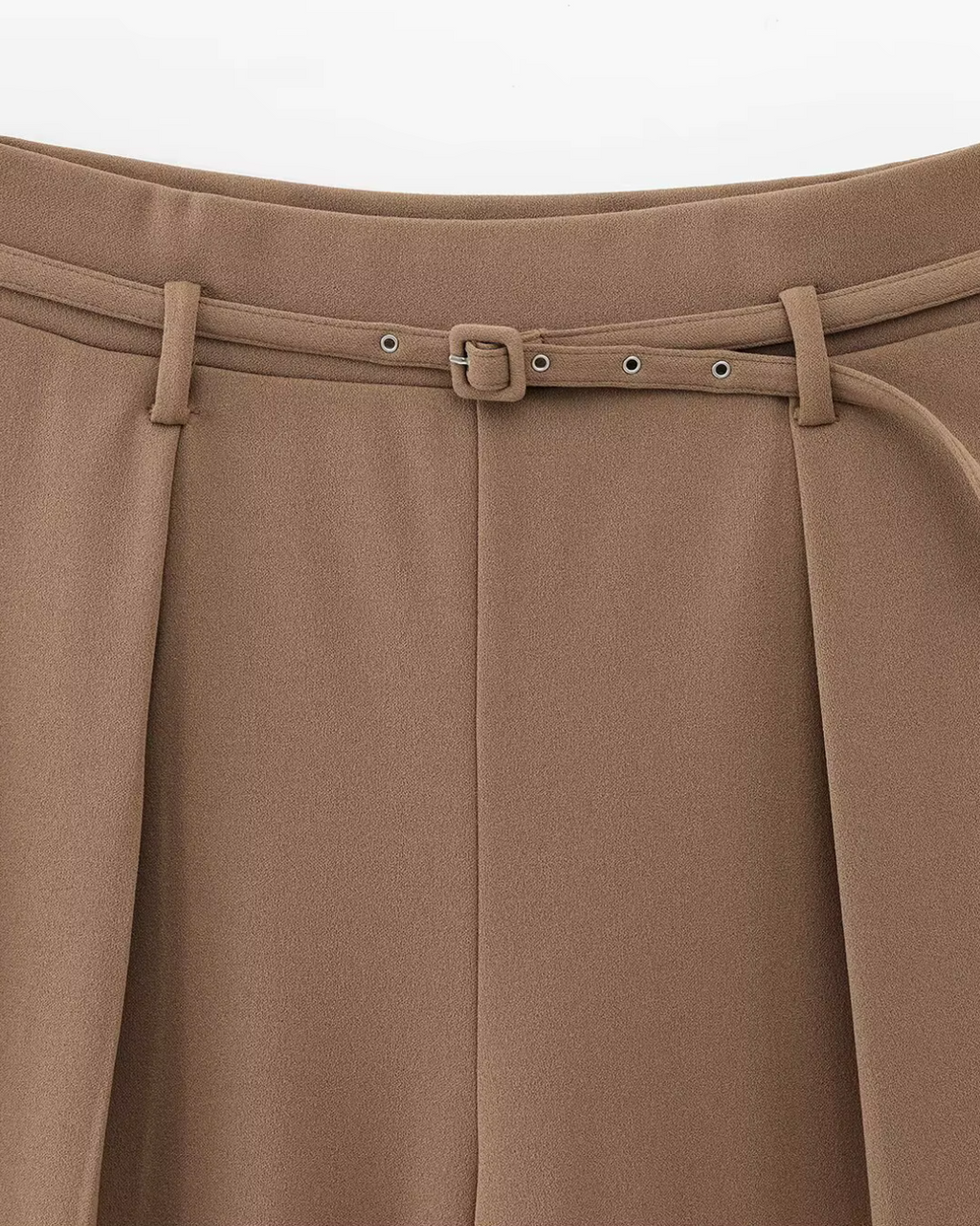 Wijde Pijpen Broek met Riem voor Dames