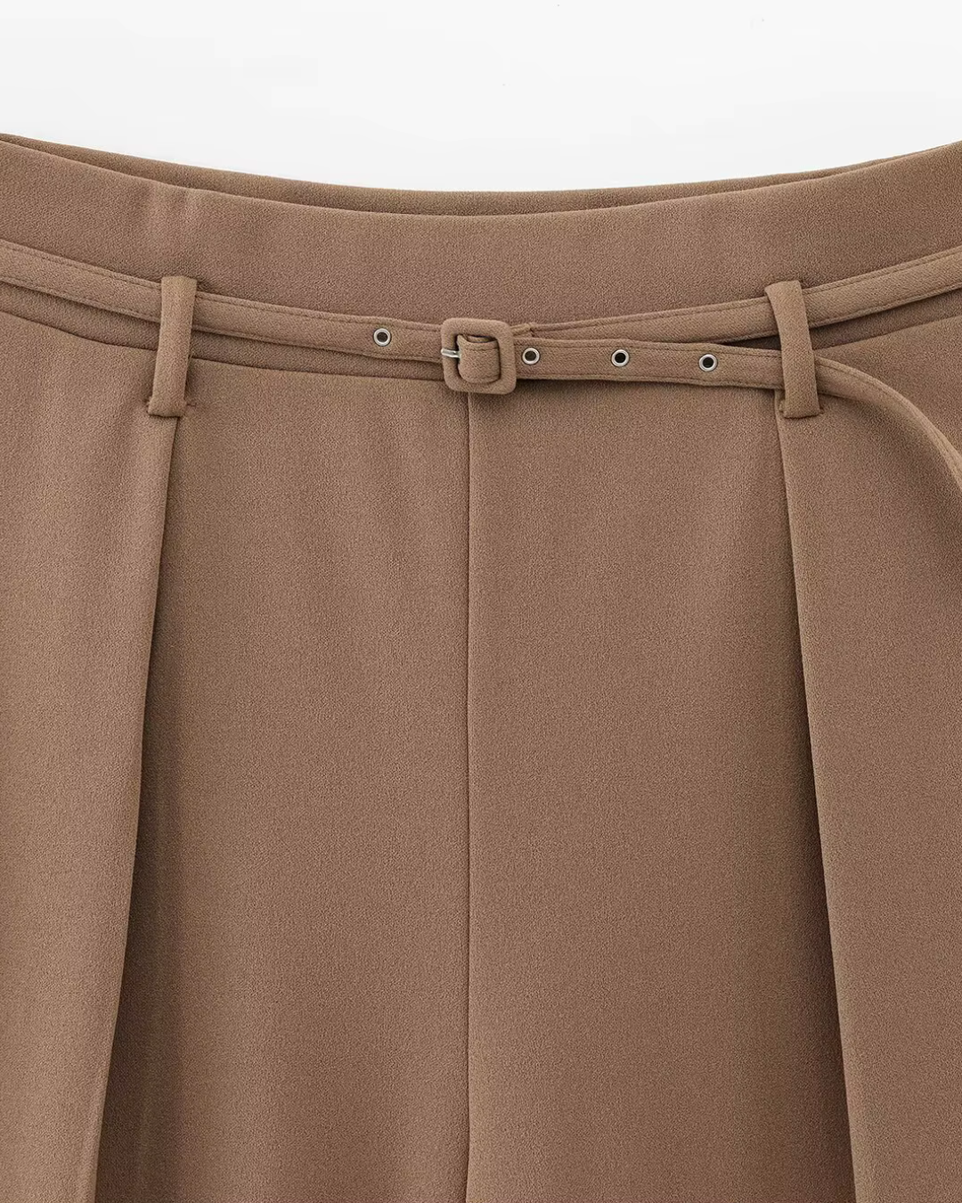 Wijde Pijpen Broek met Riem voor Dames