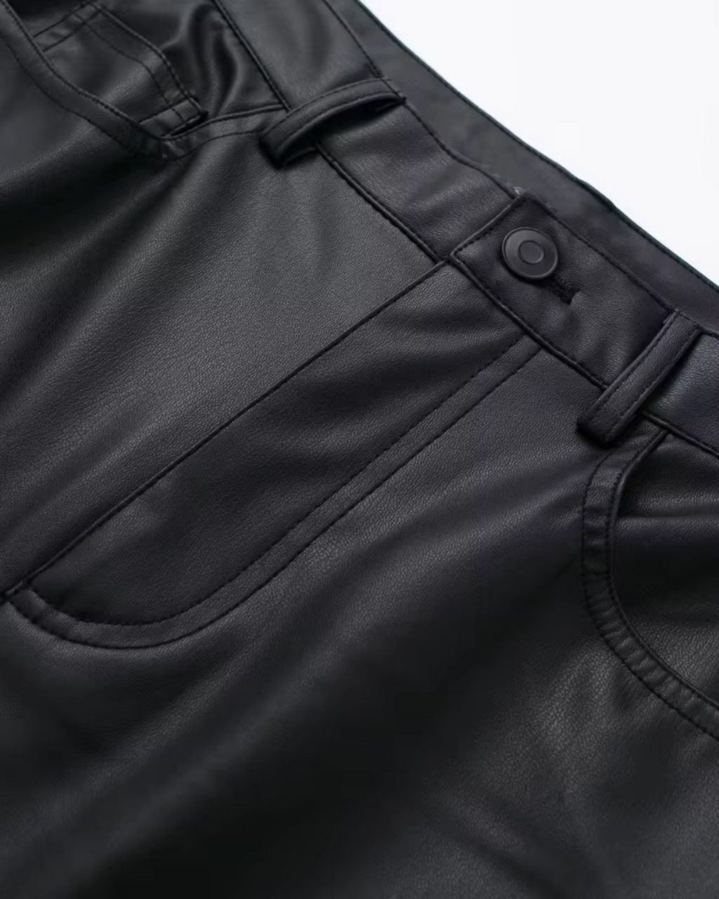 Hoge Taille Kunstleren Broek met Wijde Pijpen voor Dames