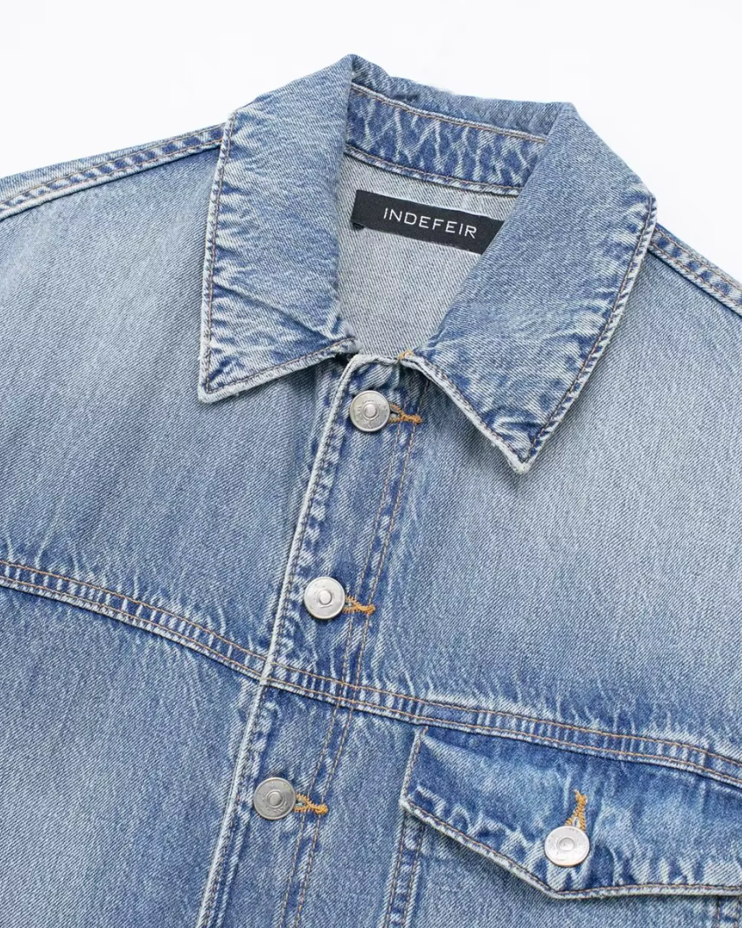 Vintage Denim Jumpsuit met Lange Mouwen en Knopen voor Dames