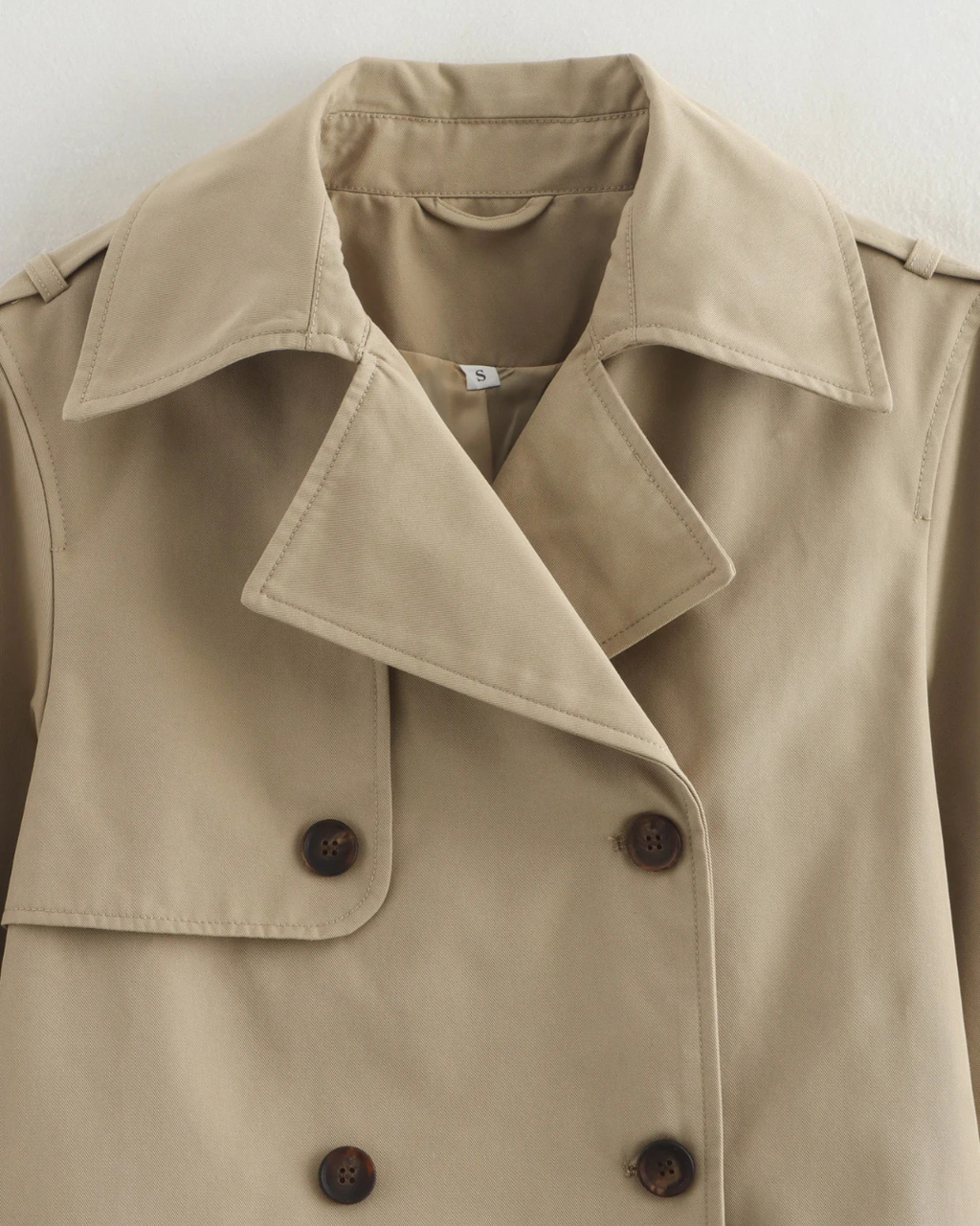 Vintage Double Breasted Korte Herfstjas voor Dames