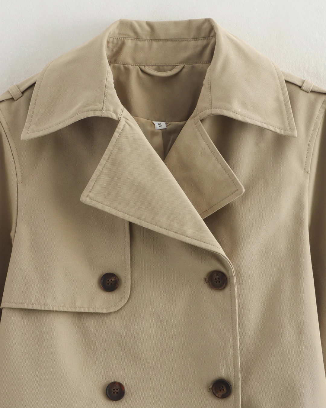 Vintage Double Breasted Korte Herfstjas voor Dames