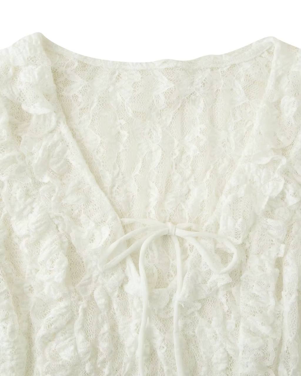 V-hals Blouse met Kant en Lange Mouwen voor Dames