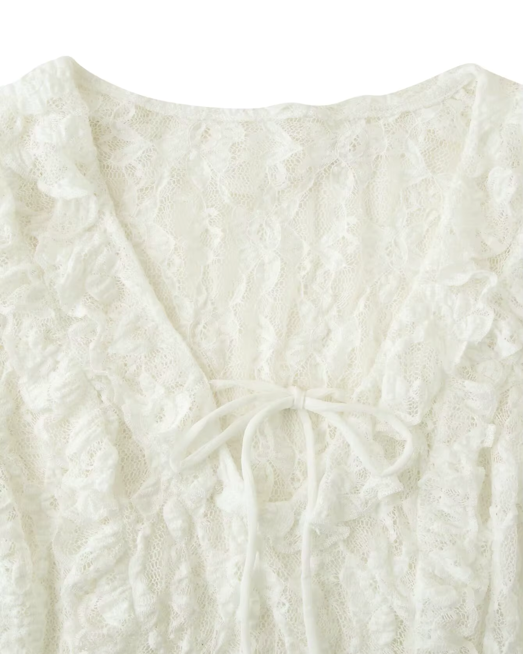 V-hals Blouse met Kant en Lange Mouwen voor Dames