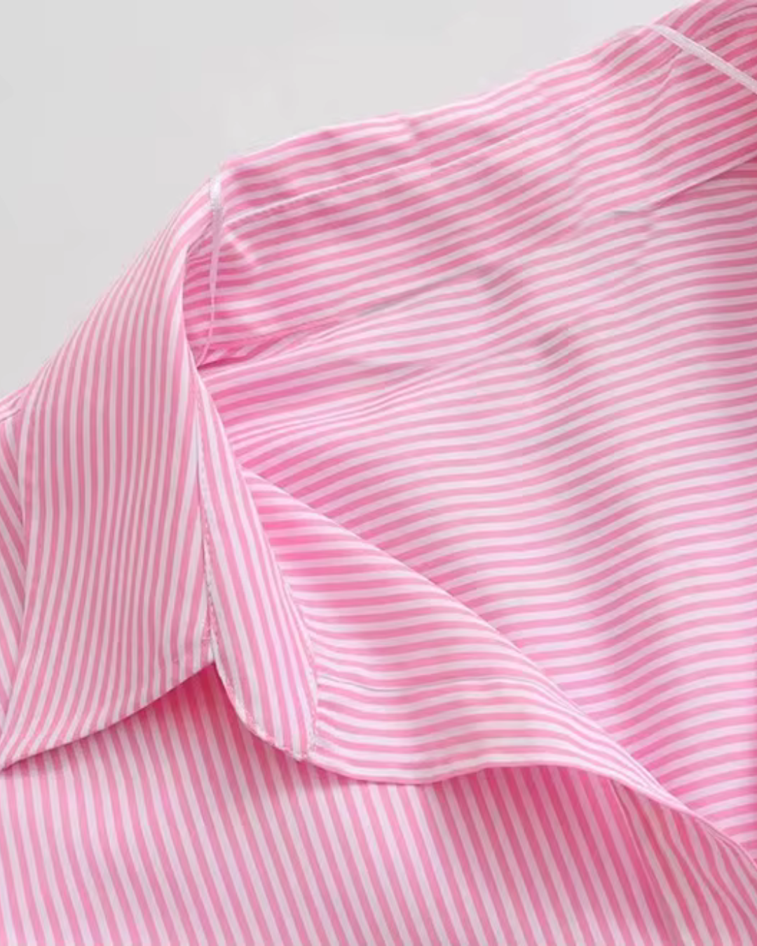 Roze Gestreepte Oversized Blouse met Zak voor Dames