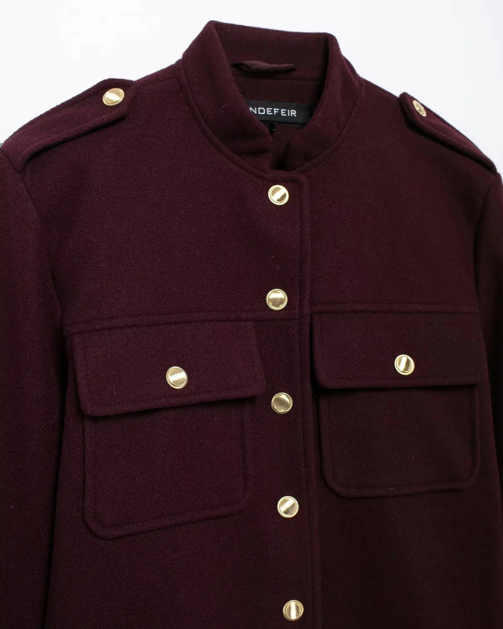 Bordeaux Rode Streetstyle Jas met Revers en Zakken voor Dames