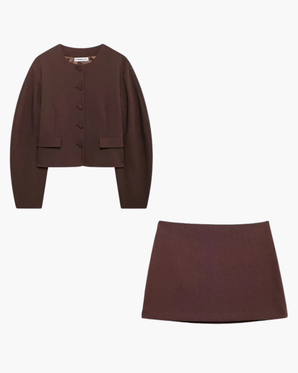 Elegante Chique Bruine Set voor Dames