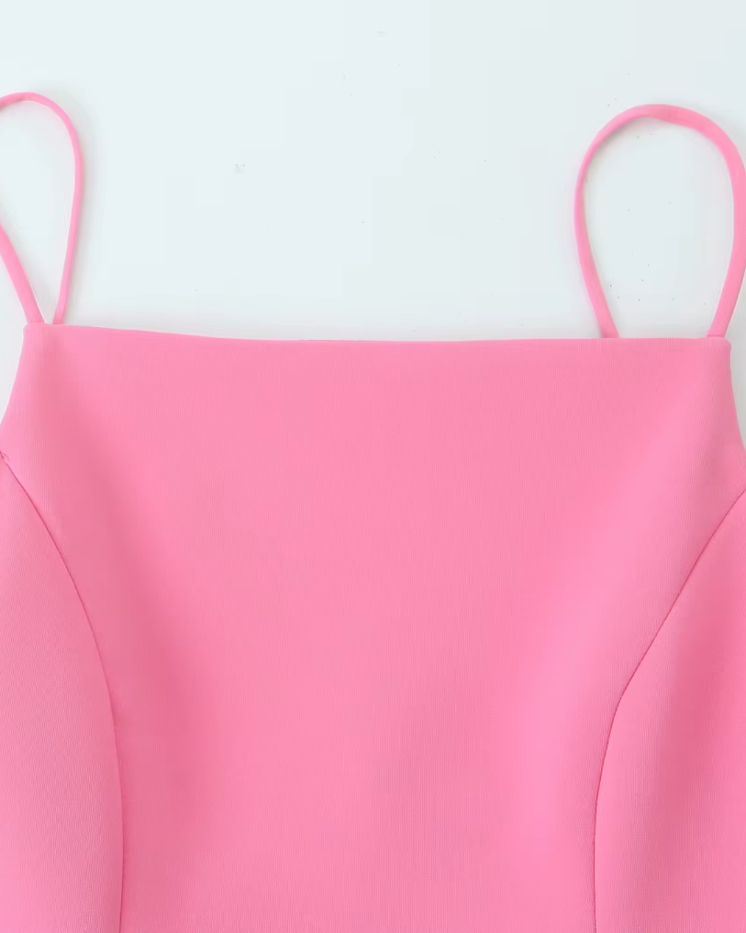 Zoete Effen Roze Geplooide Mouwloze Mini Jurk voor Dames