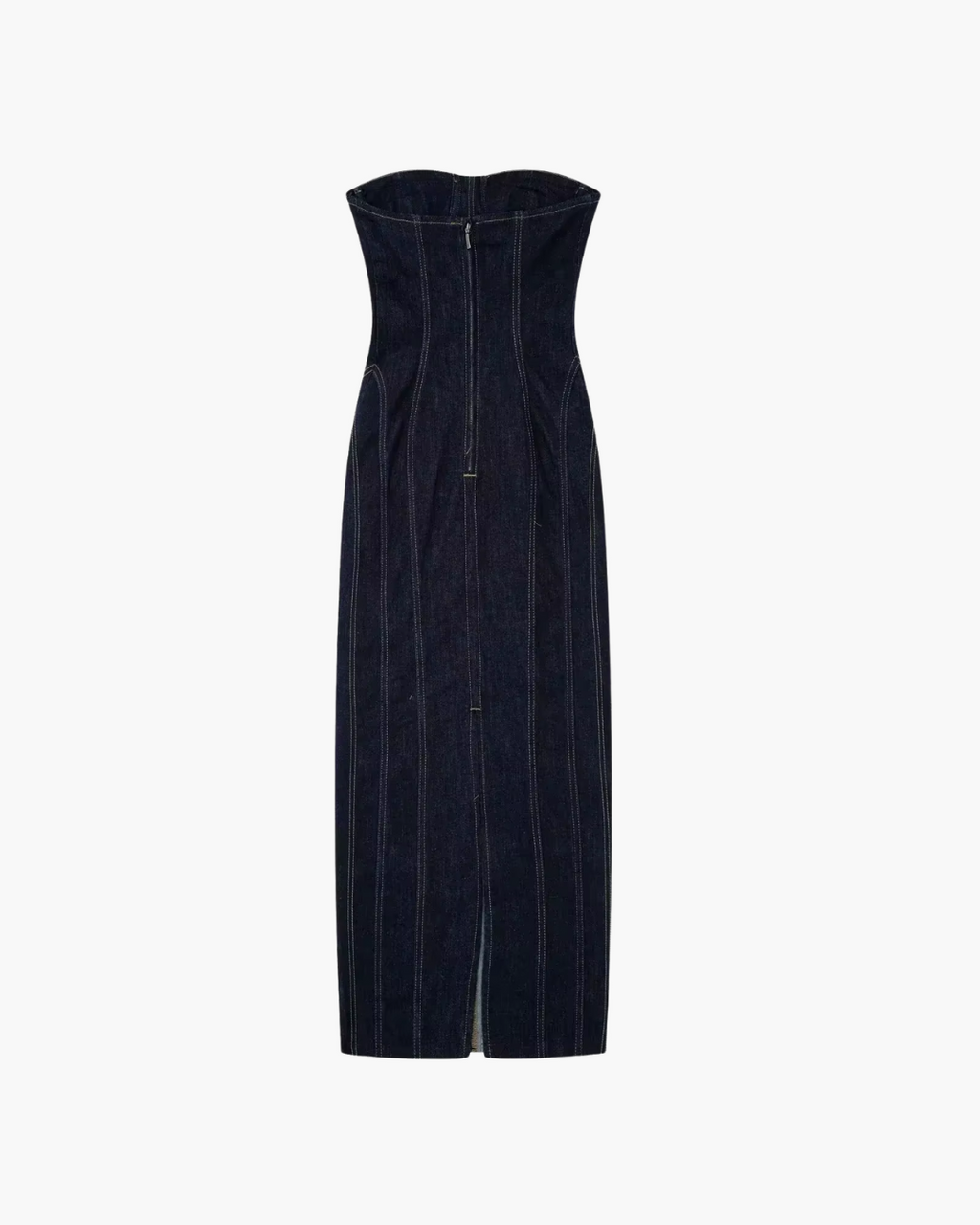 Denim Tube Top Midi Jurk voor Dames