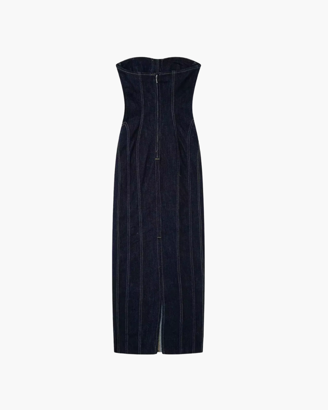 Denim Tube Top Midi Jurk voor Dames