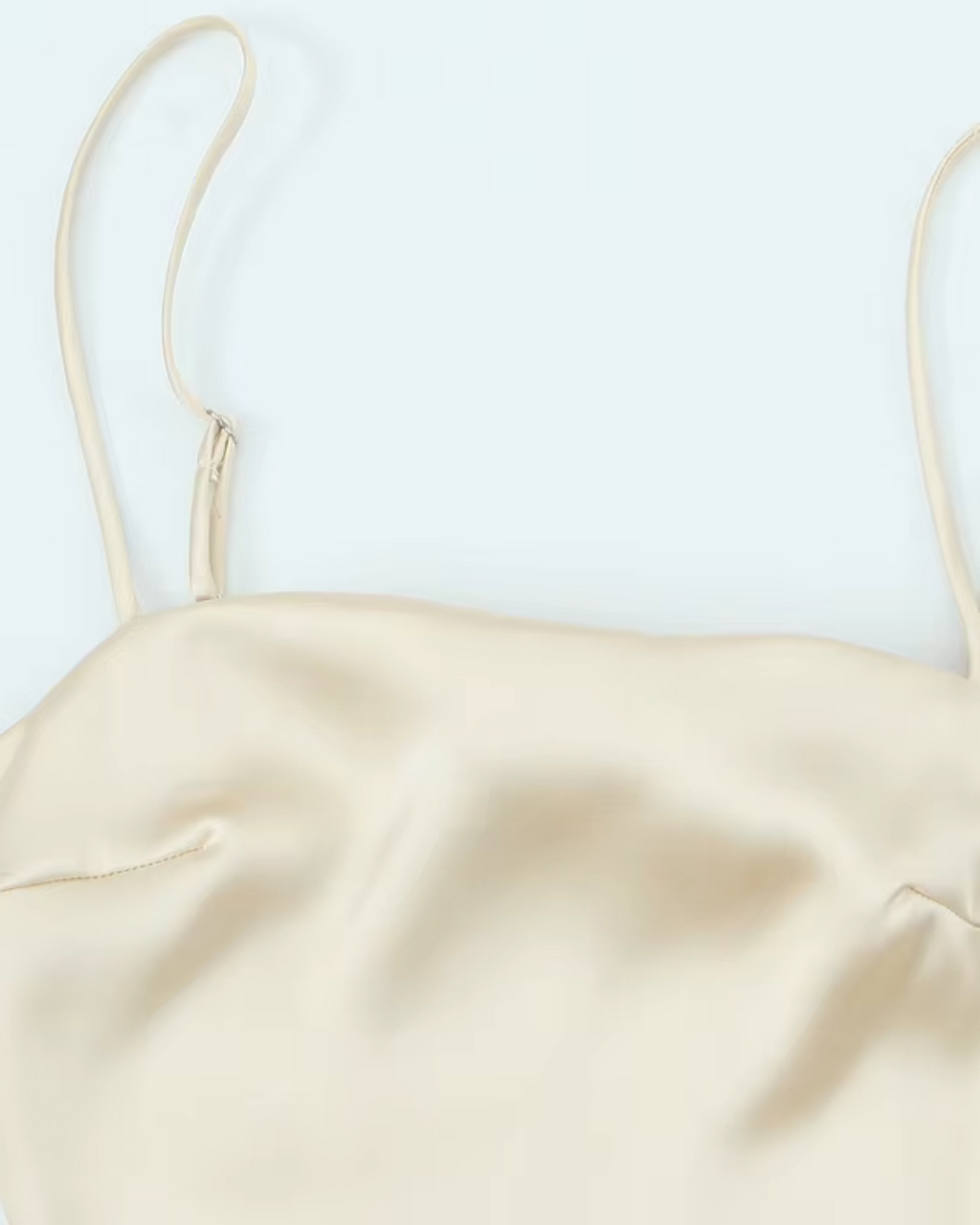 Beige Satijnen Midi Jurk Mouwloos en Backless voor Dames