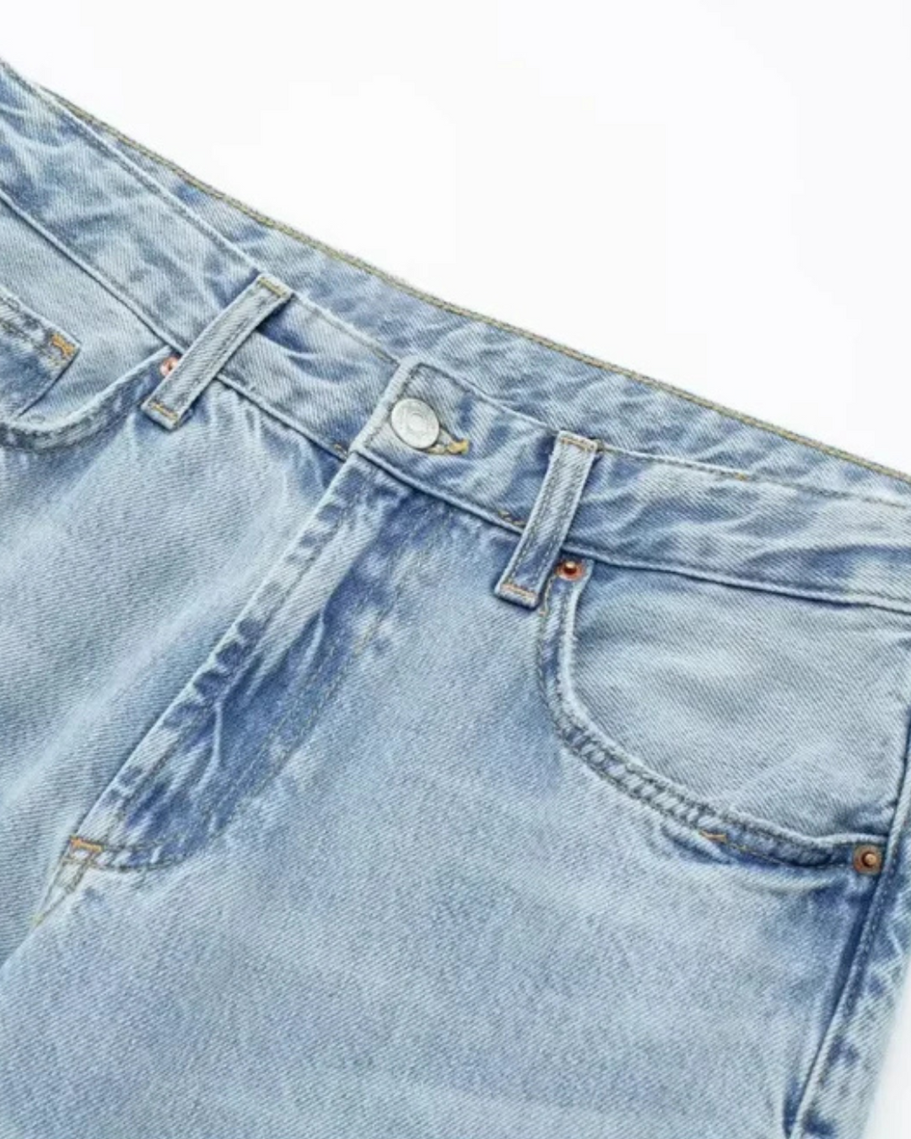 Licht Blauwe Spijkerbroek met Rechte Pasvorm voor Dames