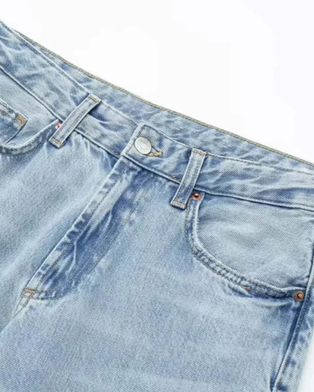 Licht Blauwe Spijkerbroek met Rechte Pasvorm voor Dames