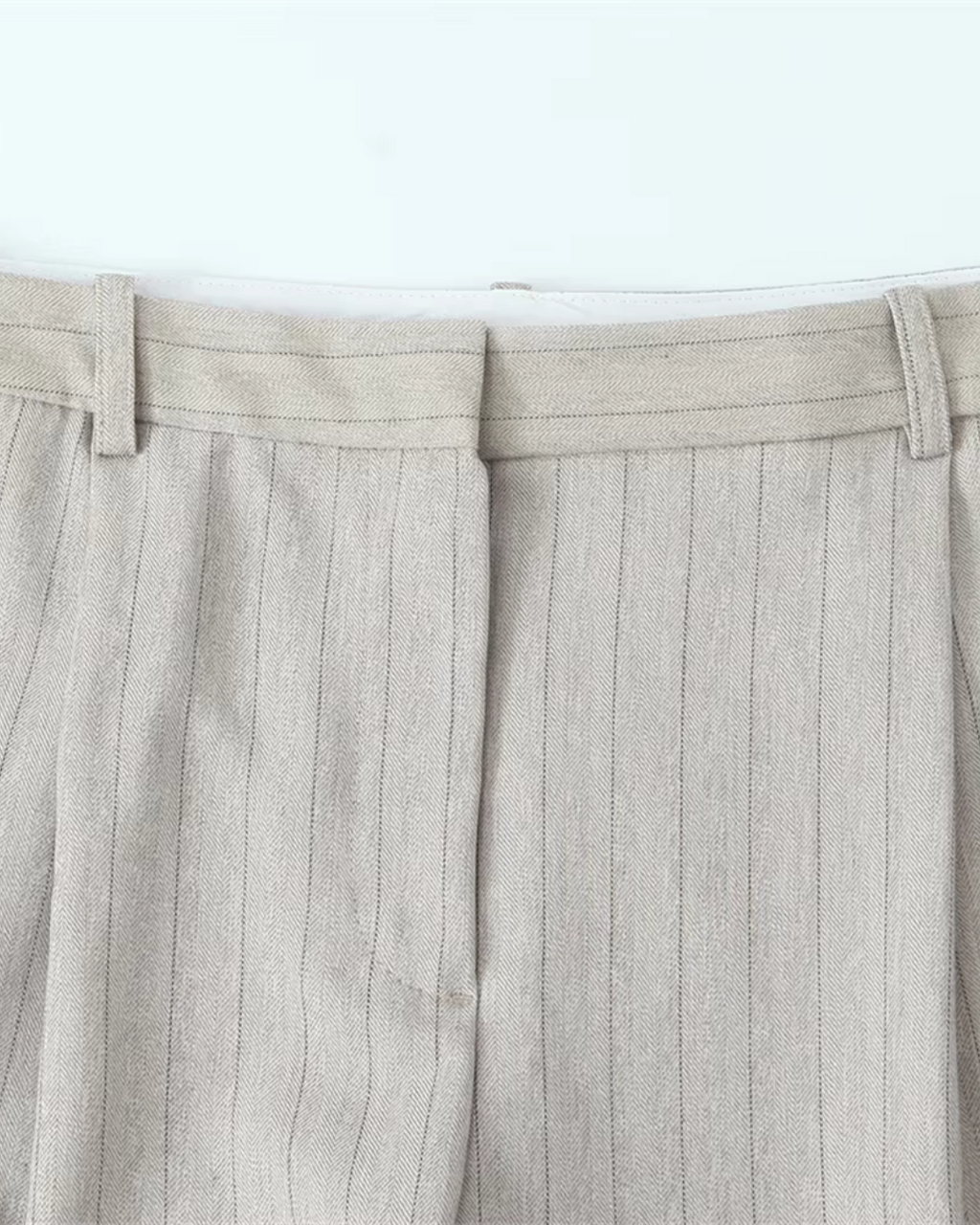 Gestreepte Beige Wijde Pijpen Pantalon voor Dames