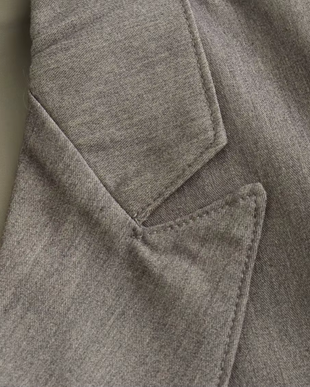 Vintage Office Grijze Blazer en Broek Set voor Dames