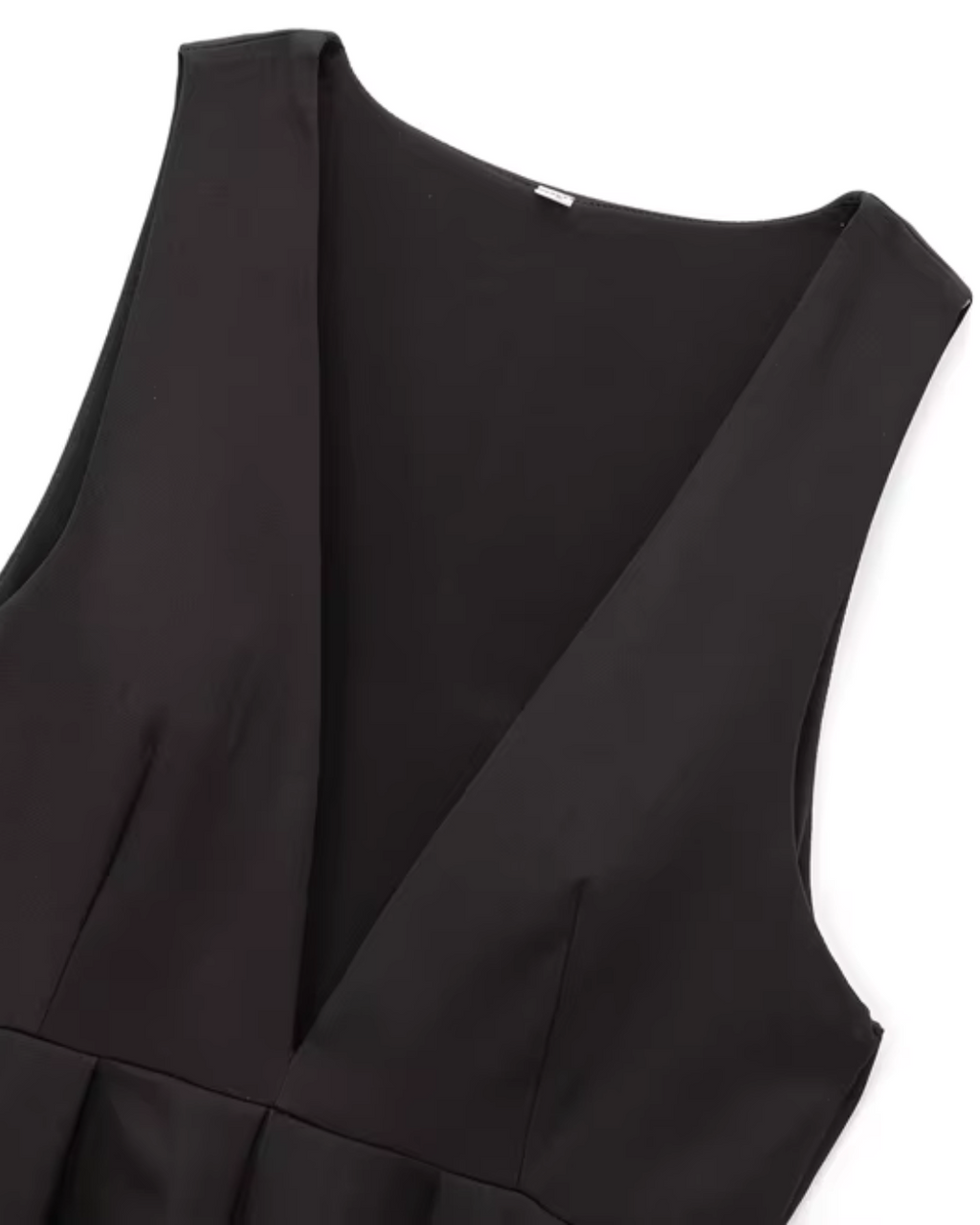 Mouwloze Zwarte Blouse met V-Hals voor Dames