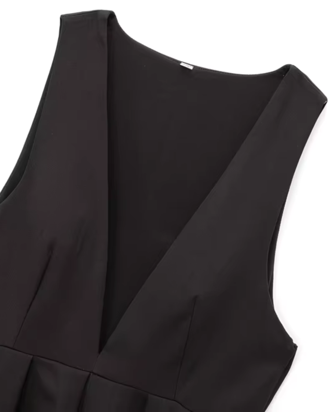 Mouwloze Zwarte Blouse met V-Hals voor Dames