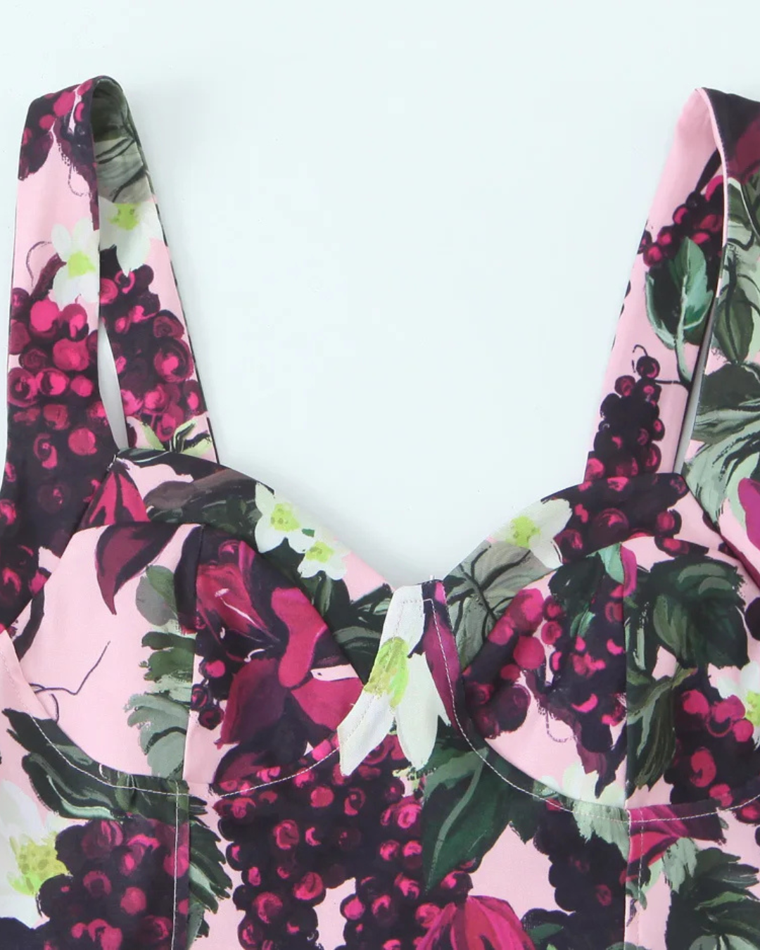 Paarse Bloemenprint Cami Jurk met Corsetlook voor Dames