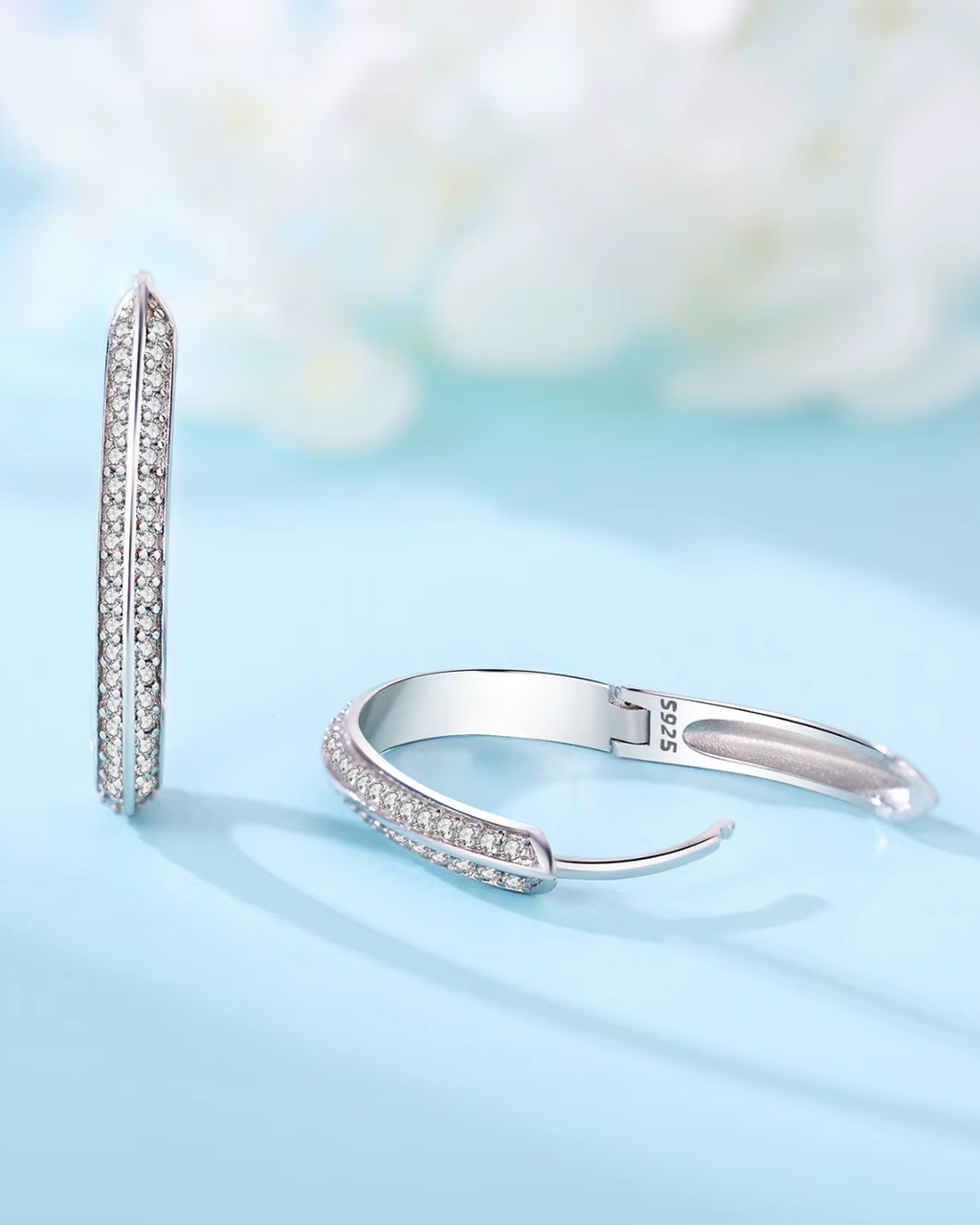 925 Sterling Zilveren U-Vormige Hoepel Oorbellen voor Dames