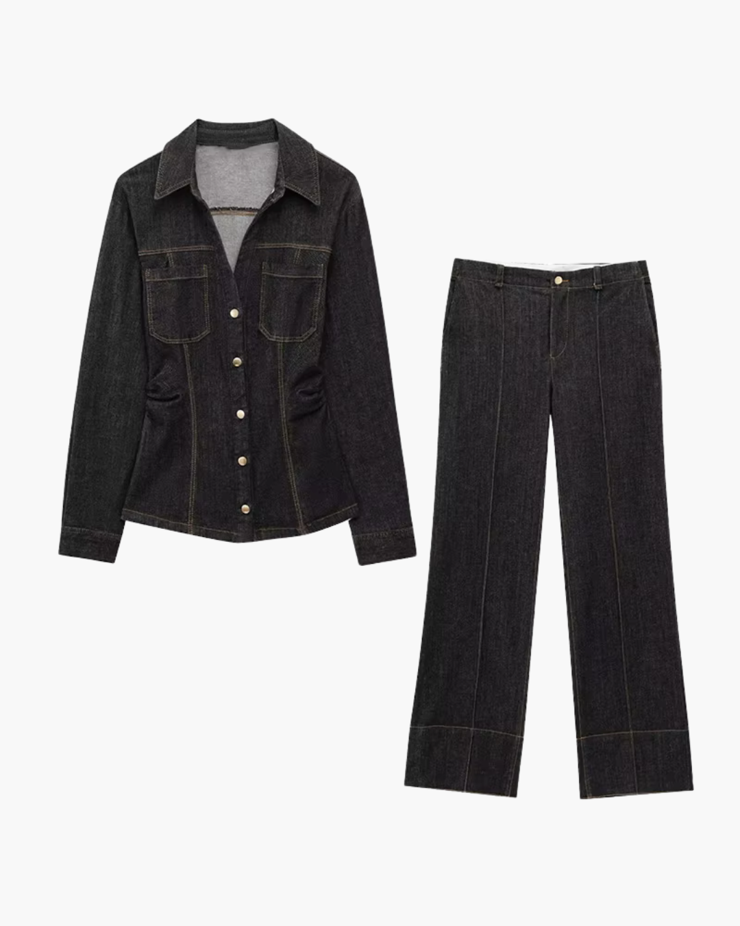 Stijlvolle Denim Jas en Broek Set voor Dames