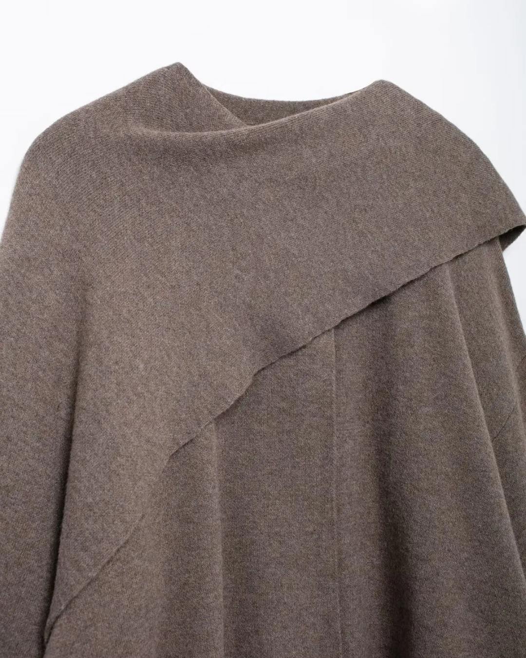 Gebreide Winterjas met Asymmetrische Sjaalkraag voor Dames