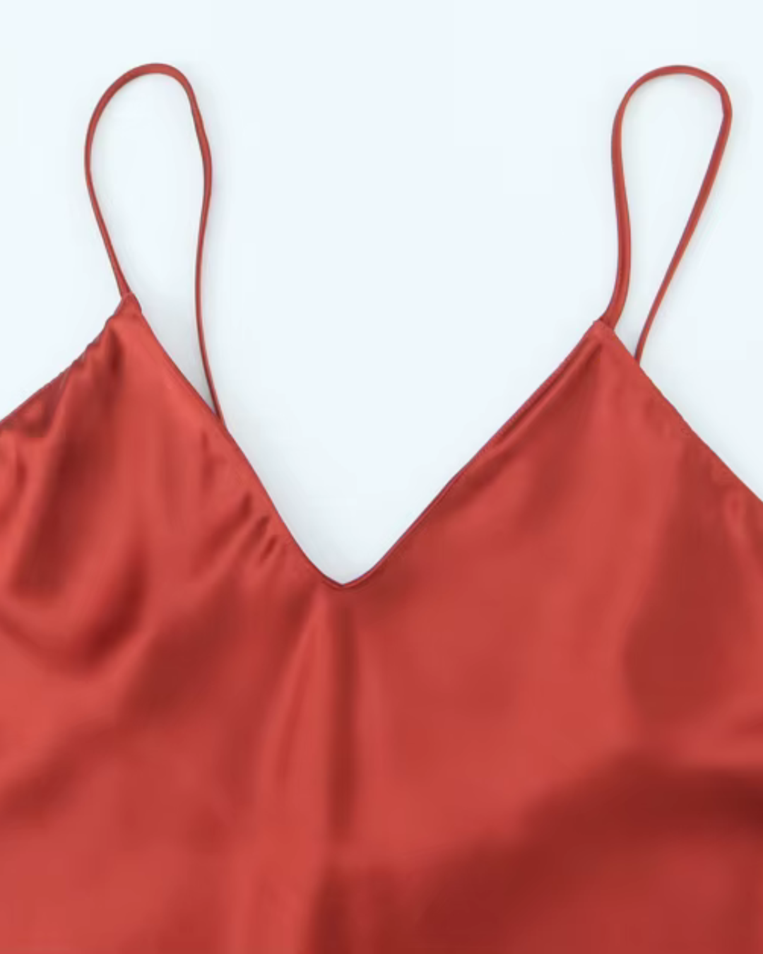 Satijnen Avondjurk met V-Hals en Dunne Bandjes voor Dames