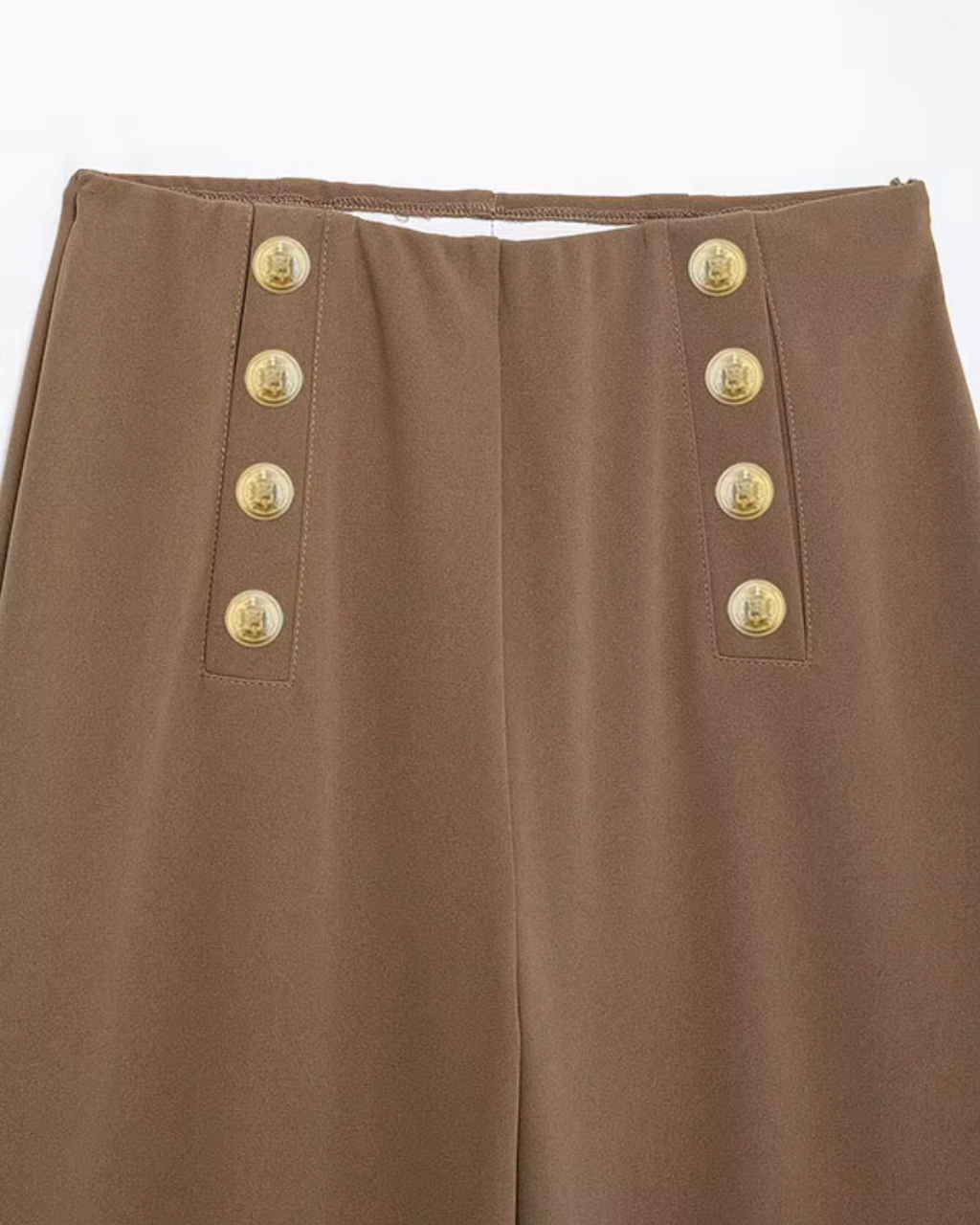 Casual Wijde Pijpen Broek met Knopen voor Dames