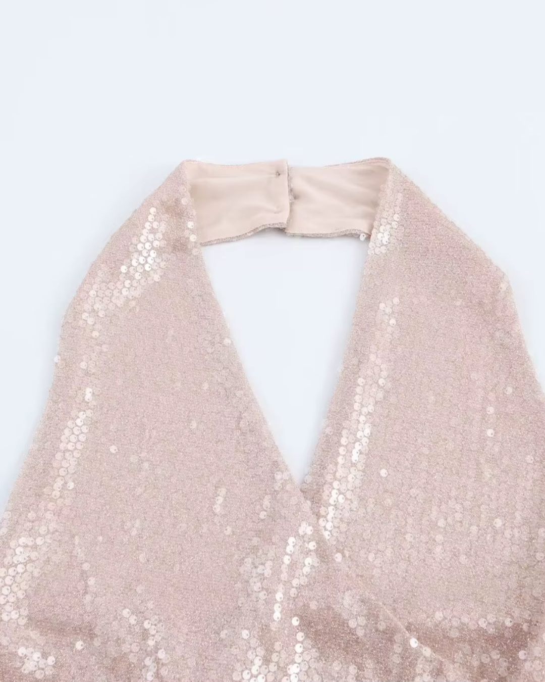 Hangende Halskraag met Open Rug Midi Jurk met Pailletten voor Dames