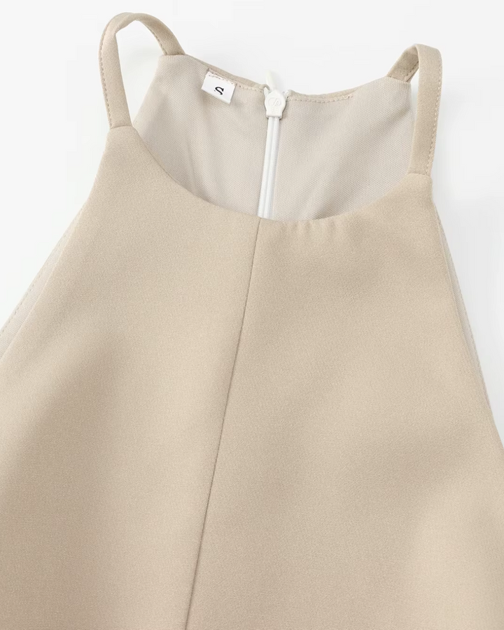Mouwloze Mini-Jurk met Open Rug en Ronde Hals voor Dames