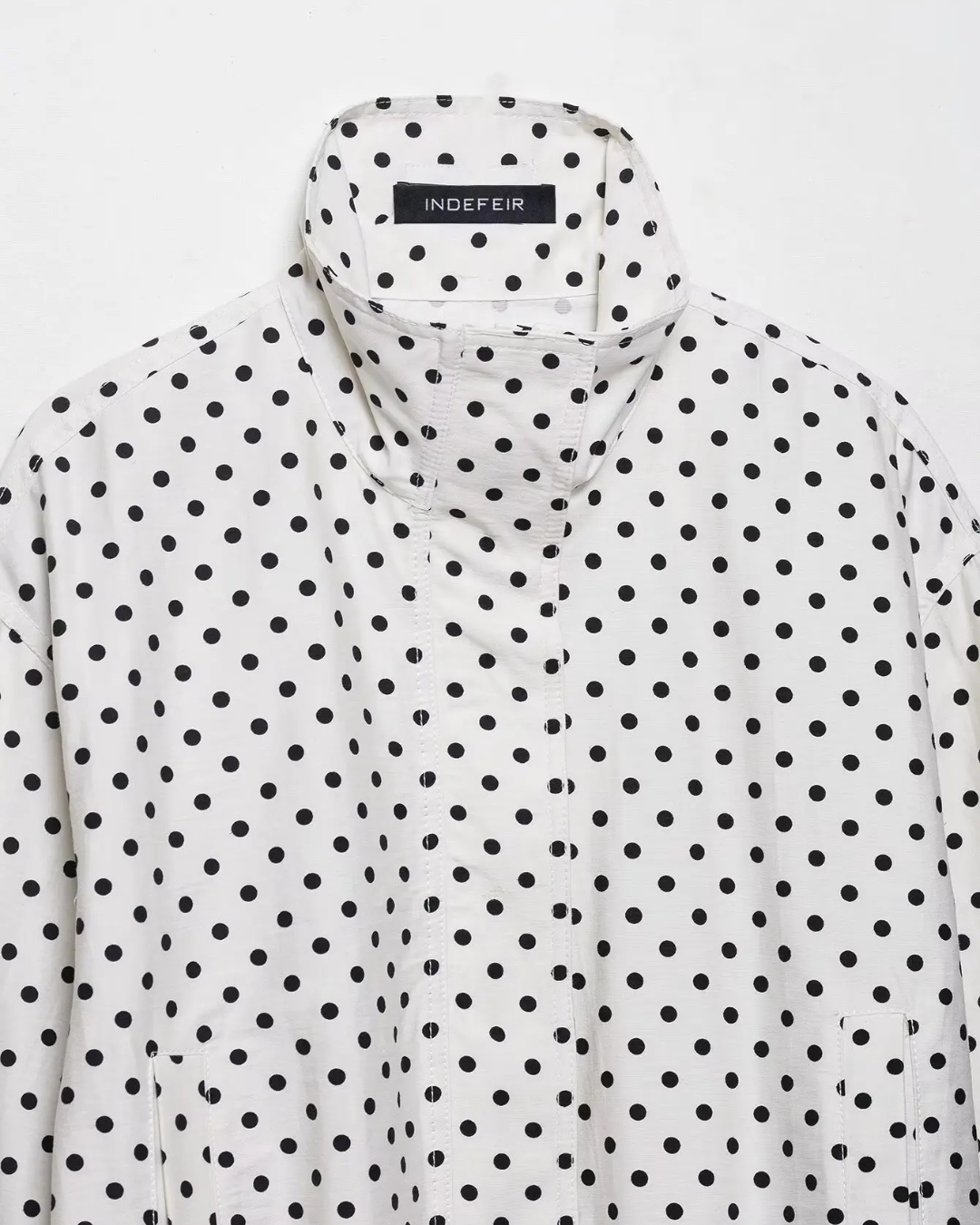 Casual Losse Polkadot Herfstjas met Rits en Trekkoord voor Dames