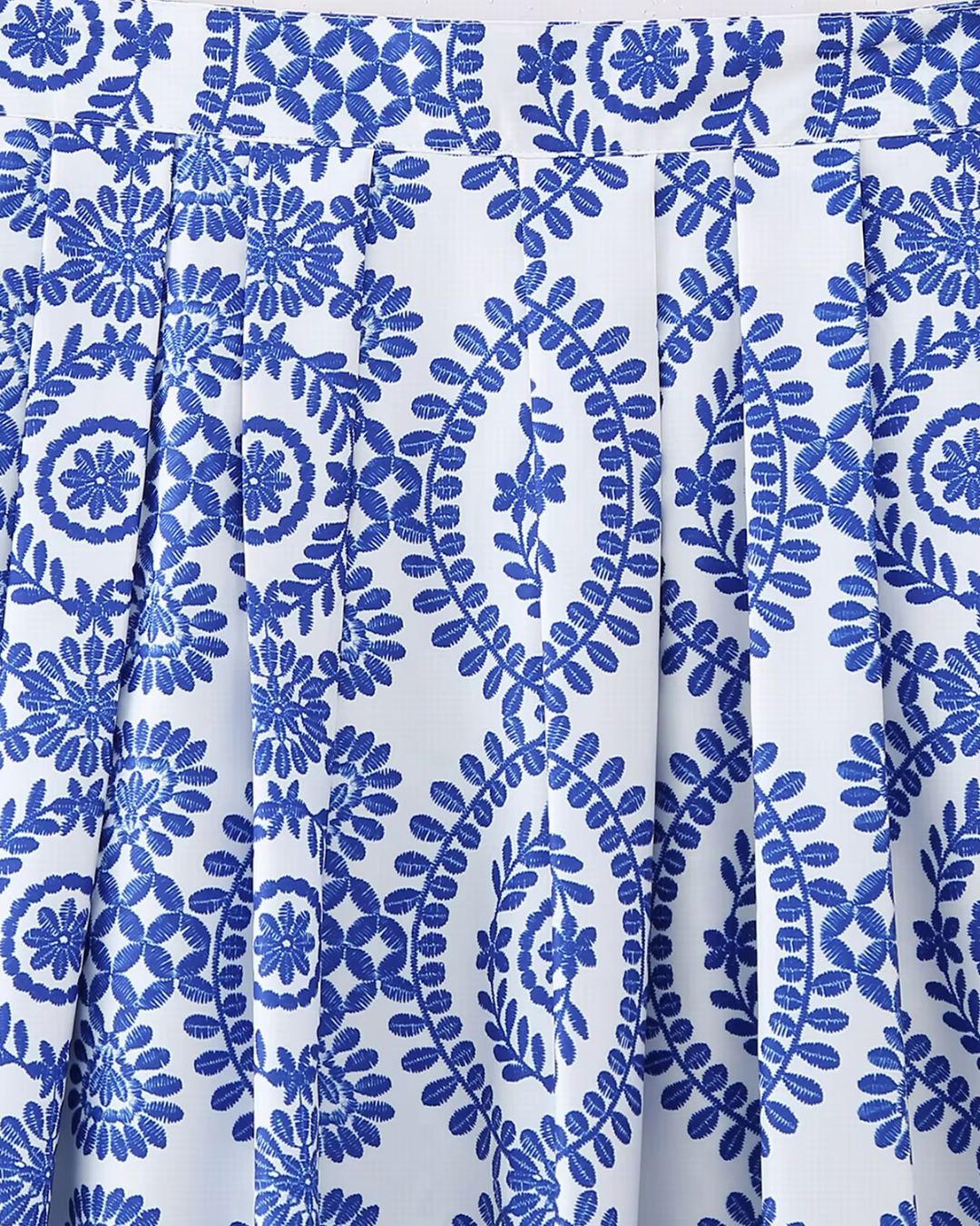 Lange Geplooide Casual Rok met Print voor Dames