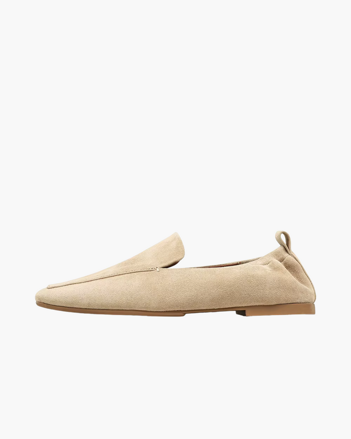 Suède Lederen Slip-On Loafers met Vierkante Teen voor Dames