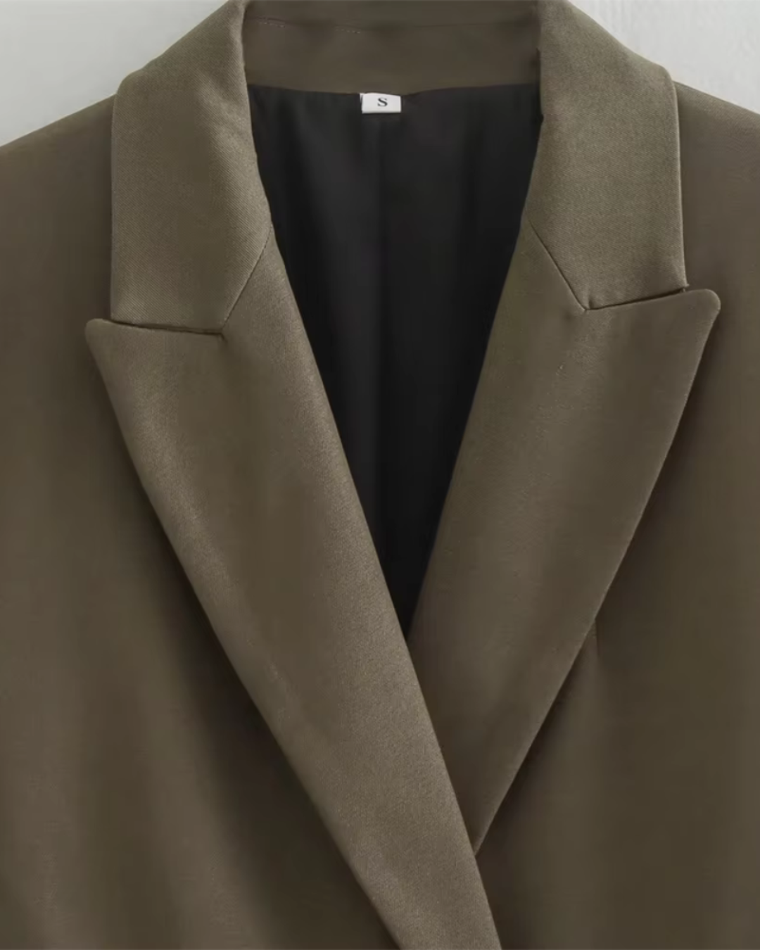 Chique Elegante Bruine Dubbele Knoop Blazer voor Dames