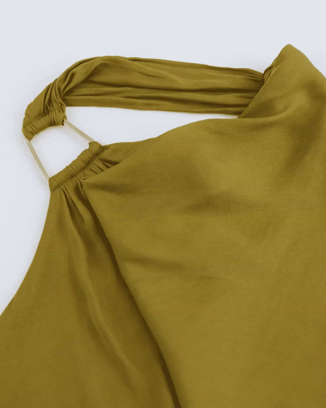 Off-Shoulder Satijnen Midi Jurk met Open Rug voor Dames